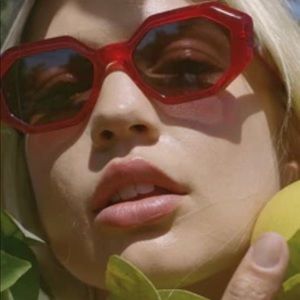 $360 NEW Garrett Leight Sunglasses Jacqueline Cherry Red Acetate Geometric